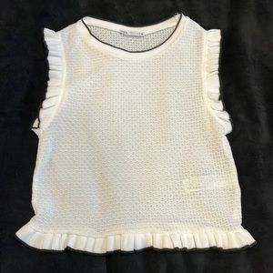 Zara Crocheted Ruffle Top